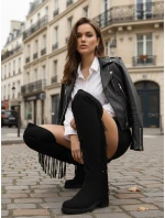 Dámske semišové čižmy so strapcami čierne FashionStreet ZY1333 Dámske semišové čižmy so strapcami čierne FashionStreet ZY1333