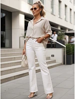 Dámske džínsy bootcut high rise white FashionStreet UY2960
