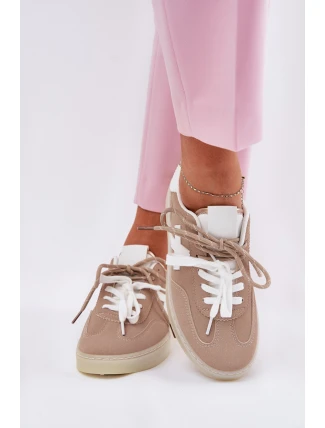 Niskie Buty Sportowe Damskie Beżowe Zelevelis