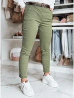 Dámske nohavice chinos s opaskom LINESKA khaki FashionStreet UY2575