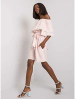 Šaty LK SK 507354.30P bielo-ružové