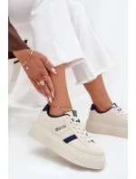 Dámske tenisky na platforme Big Star - svetlo béžové