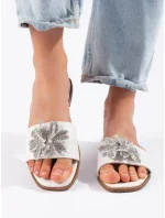 Luxusné dámske biele ponožky na podpätku bez päty Luxusné dámske biele ponožky na podpätku bez päty