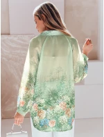 Dámske kvetinové tričko oversize Kvetinová zelená FashionStreet DY0471 Dámske kvetinové tričko oversize Kvetinová zelená FashionStreet DY0471