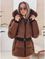 Dámska zimná prešívaná bunda s kapucňou LOVELINA hnedá FashionStreet TY4953 Dámska zimná prešívaná bunda s kapucňou LOVELINA hnedá FashionStreet TY4953