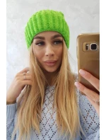 Čiapka Magda s okrajom K293 zelená neónová