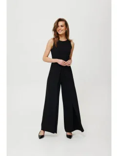 K184 Kombinéza so širokými nohavicami - čierna