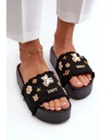 Dámske papuče na platforme s kolíkmi Black Zranesia