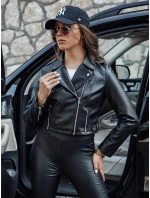 Dámska kožená bunda krátka prechodná ramones BARBADOS black FashionStreet TY4549