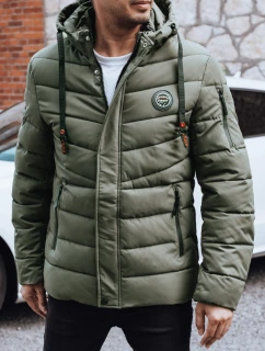 Pánska prešívaná zimná bunda s kapucňou zelená FashionStreet TX5058