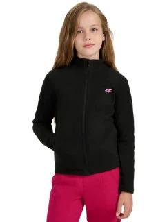 Dievčenský fleece 4F F346 dark black 4FJWAW25TFLEF346 20S