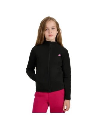 Dievčenský fleece 4F F346 dark black 4FJWAW25TFLEF346 20S