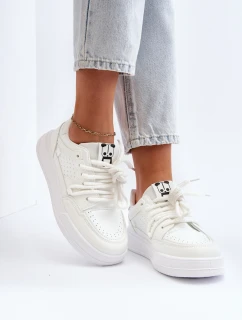 Damskie Sneakersy Eko Skórzane Białe Avanalis