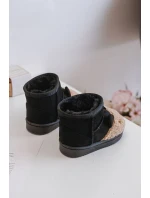 Ocieplane Dziecięce Botki Śniegowce Lamy Czarne Esandira