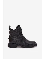 Botki Damskie Z Naturalnej Skóry Ocieplane Artiker 57C1006 Czarne