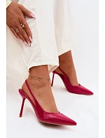 Lakované lodičky sandály z umělé kůže fuchsiové Calera