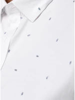 Pánska biela vzorovaná košeľa slim fit FashionStreet DX2698