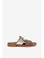 Elegantné sandále z prírodnej kože na podpätku Zazoo 40423 Panther