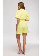 B295 Šortky s vreckami so záplatami - citrón