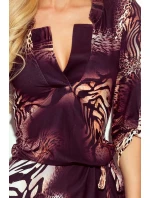 AGATA - Dámske šaty s panterím vzorom as golierom 161-16