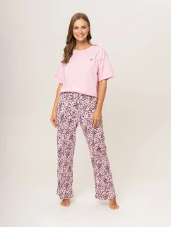 Dámske pyžamo 160/057 ružová vzor srdiečka - Karol