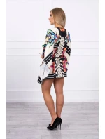 Netopierie šaty s viazaním v páse ecru