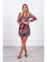 Vzdušné šaty s kvetinovým motívom čiernej