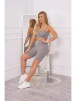 Športový set top + legíny šedá Športový set top + legíny šedá