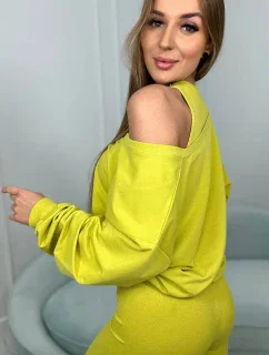 3-dielny set blúzka + top + legíny kivi