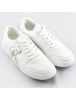 Biele dámske šnurovacie tenisky sneakers (21-Q22)