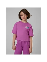 Dievčenské voľné tričko s potlačou 4F 4FJRSS26TTSHF3827-51S