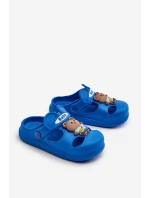 Klapki Dziecięce Piankowe Z Ozdobą Niebieskie Opleja