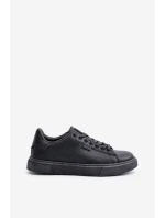 Trampki Sneakersy Męskie Z Eko Skóry Big Star OO174117 Czarne
