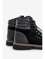 Zamszowe Ocieplane Botki Trapery Męskie Big Star OO174643 Hi-Poly System Czarne