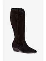 Kozaki Kowbojki Natural Suede Vyhrievané Zazoo 4225 Black Kozaki Kowbojki Natural Suede Vyhrievané Zazoo 4225 Black