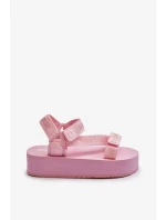 Dámske sandále na platforme Big Star - ružové