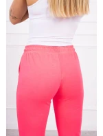 Bavlnené nohavice ružové neónové