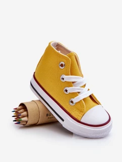 Dziecięce Wysokie Trampki Żółte Filemon