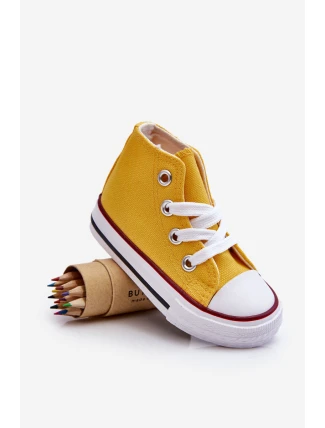 Dziecięce Wysokie Trampki Żółte Filemon