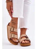 Klasyczne Damskie Klapki Big Star LL274478 Beżowe