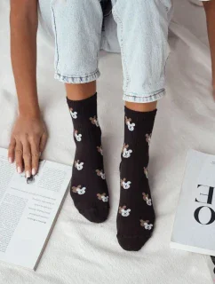 DÁMSKE PONOŽKY S HLAVOU MEDVEDÍKA S TIEŇOM 0200.142