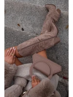 Ocieplane Kozaki Kowbojki Na Słupku Z Eko Zamszu Beżowe Mavine