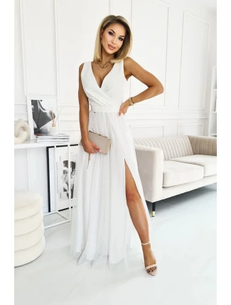 Dámske večerné šaty 248 ecru - Bicotone Dámske večerné šaty 248 ecru - Bicotone