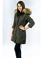 Teplá dámska zimná bunda khaki (w165) Teplá dámska zimná bunda khaki (w165)