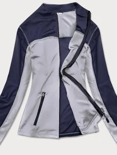 Tmavo modro-šedá dámska mikina z pružného materiálu (HD149-03)