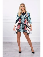 Netopierie šaty s viazaním v páse v mätovej farbe