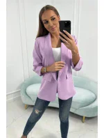 Bunda s klopami elegantná svetlofialová Bunda s klopami elegantná svetlofialová