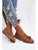 Dámské mokasíny ploché s třásněmi hnědé Marilisse