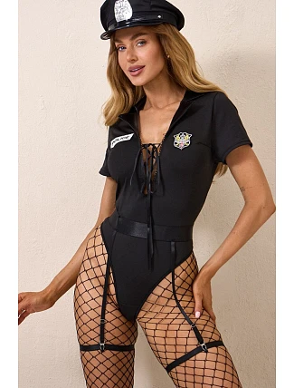 Erotický kostým Sexy Police čierny – Pure Sin Erotický kostým Sexy Police čierny – Pure Sin