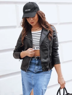 GLIMMERS dámska kožená bunda ramones black FashionStreet TY3959